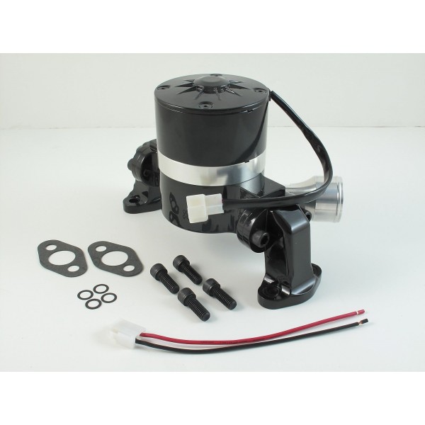 CHEVY SBC 283 350 400 ELECTRIC WATER PUMP 35 GPM BLACK CHROME FINISH